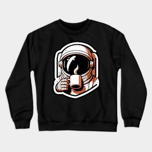 Space Astronaut Drinking Coffee,Aesthetic Galaxy Universe Astronaut Crewneck Sweatshirt